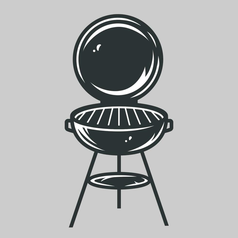 rooster barbecue voor picknick, camping en Koken vector