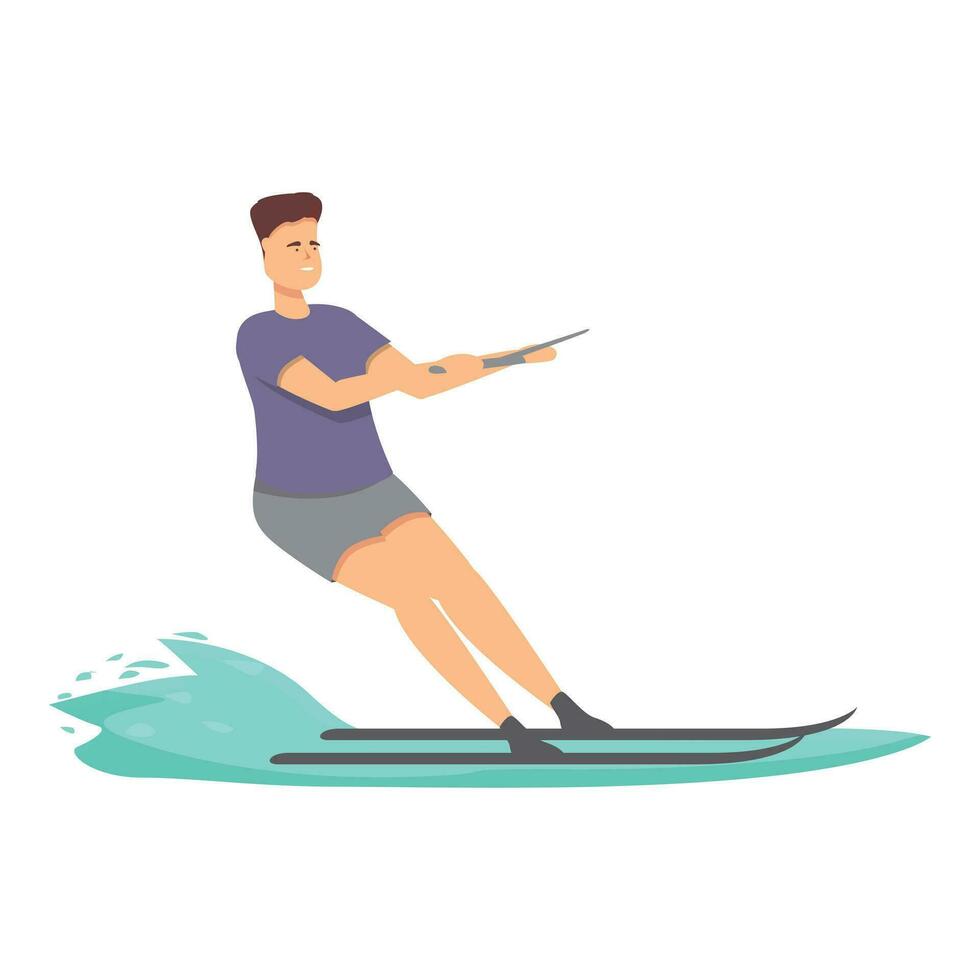 rijder surfer icoon tekenfilm vector. actief water skiën vector