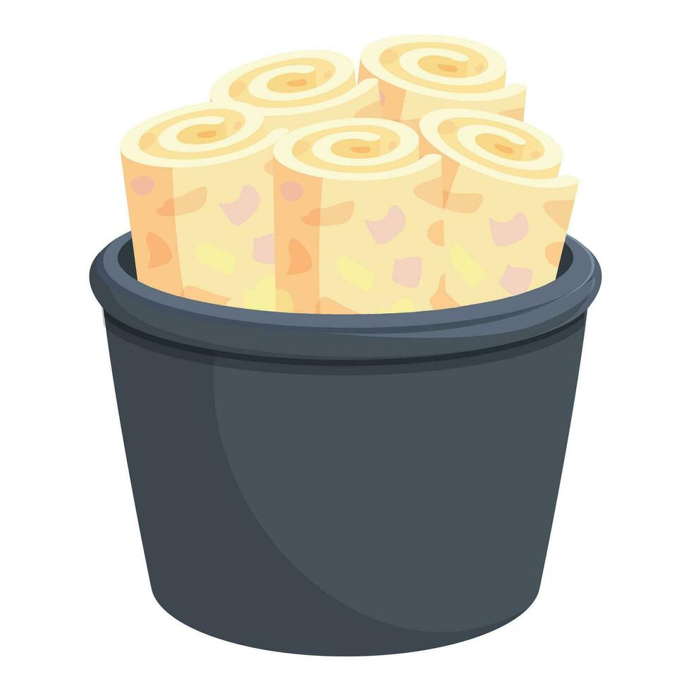 melk gebakken ijs room icoon tekenfilm vector. zoet Aziatisch voedsel vector