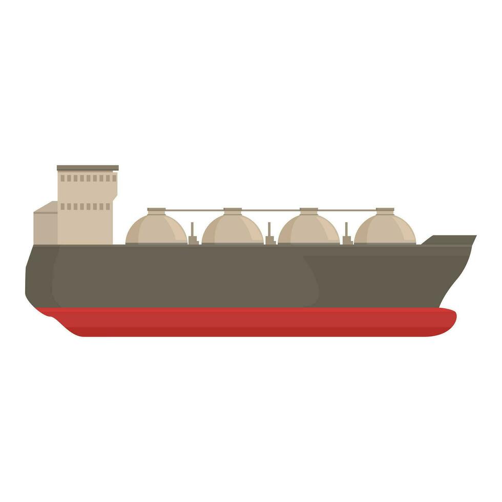 chemisch lading schip icoon tekenfilm vector. gas- vervoerder schip vector