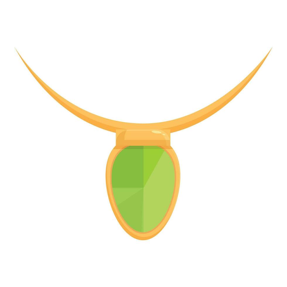 groen edelsteen ketting icoon tekenfilm vector. voorkant Cadeau vector