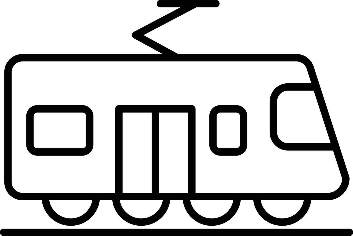 tram schets vector illustratie icoon