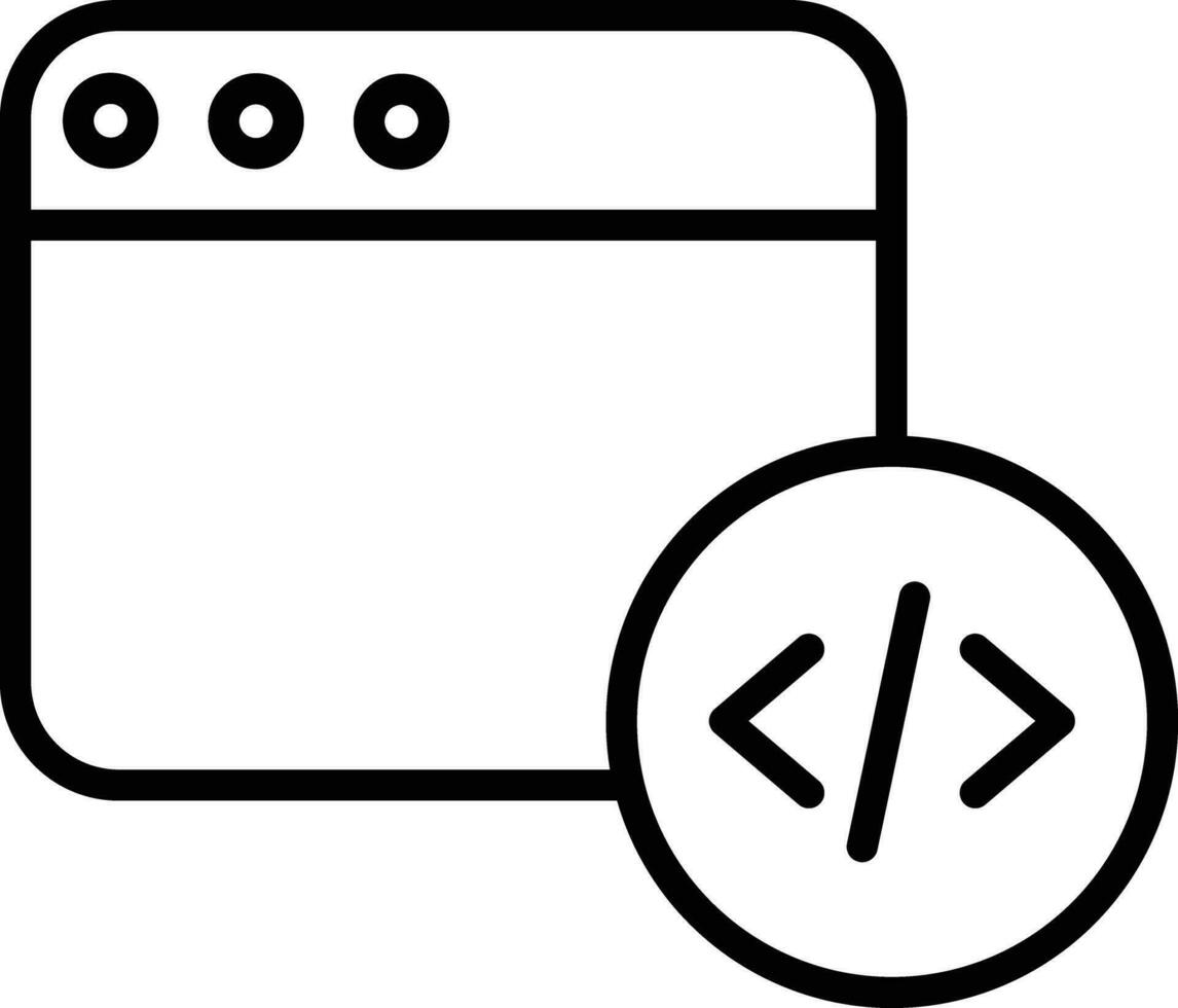 website programmering schets vector illustratie icoon