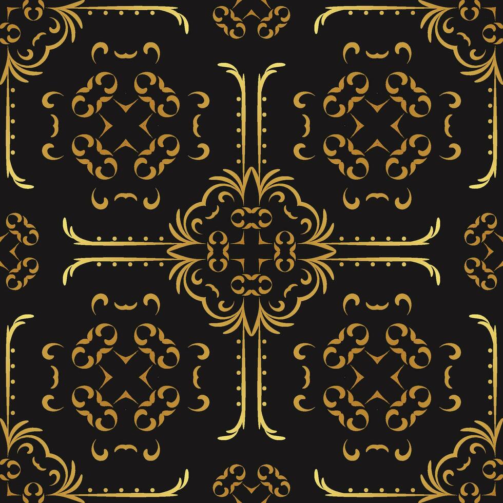 naadloos barok rococo patroon. overladen decoratie goud kleur. traditioneel bloemen ornament vector. wijnoogst filigraan. ontwerp voor textiel, kleding stof, muur, gordijn, tapijt, ornament, inpakken, tegel. vector