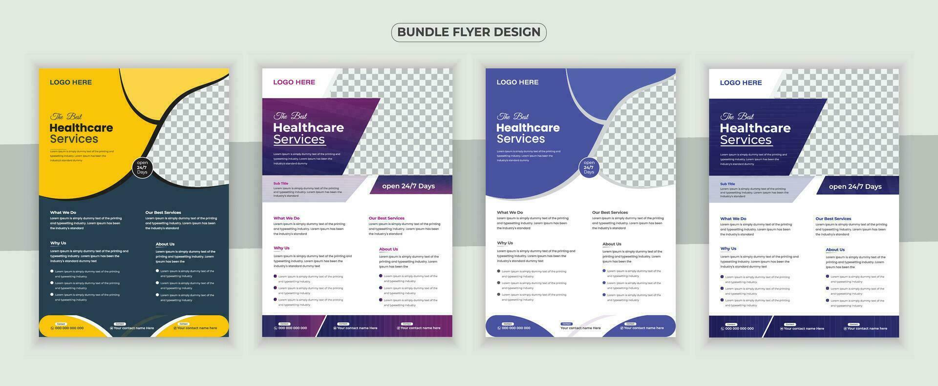 medisch folder of dl folder en rek kaart ontwerp sjabloon en medisch brochure ontwerp vector