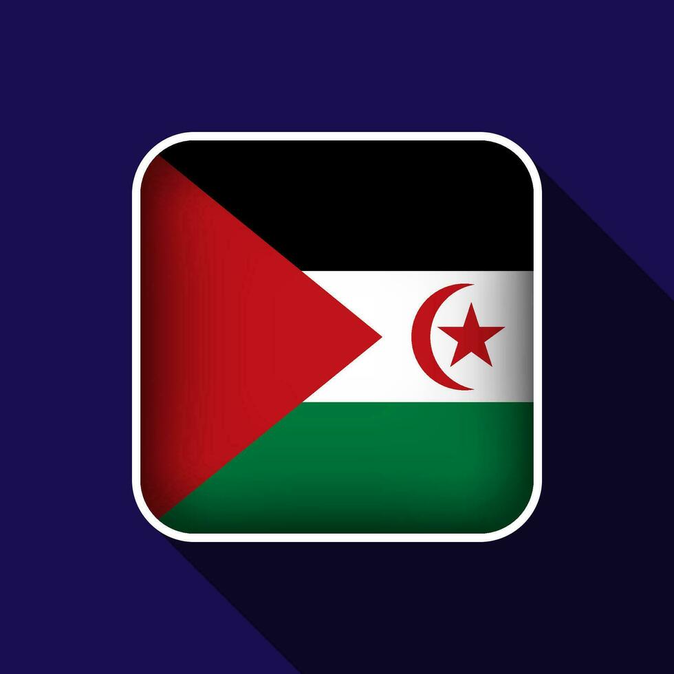 vlak western Sahara vlag achtergrond vector illustratie