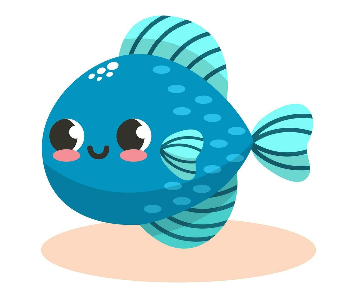 schattige blauwe vis vector