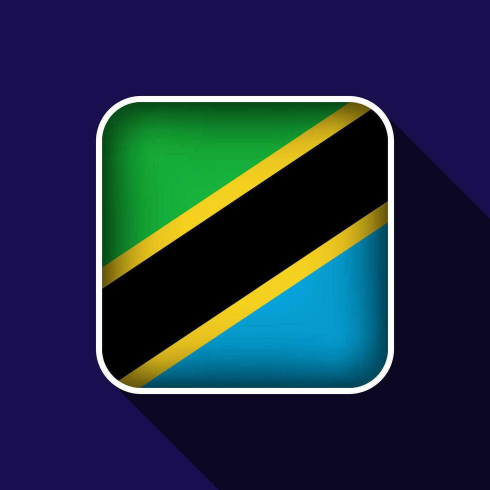 vlak Tanzania vlag achtergrond vector illustratie