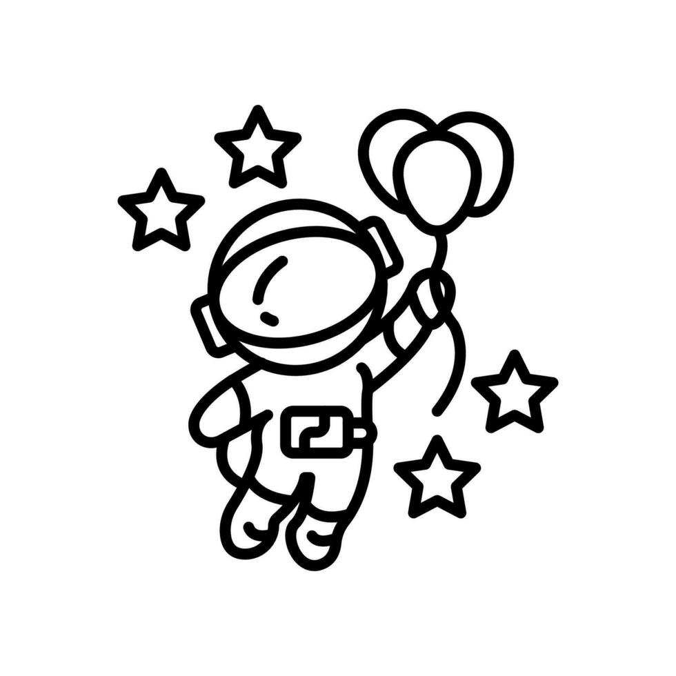 astronaut met ballonnen icoon in vector. illustratie vector