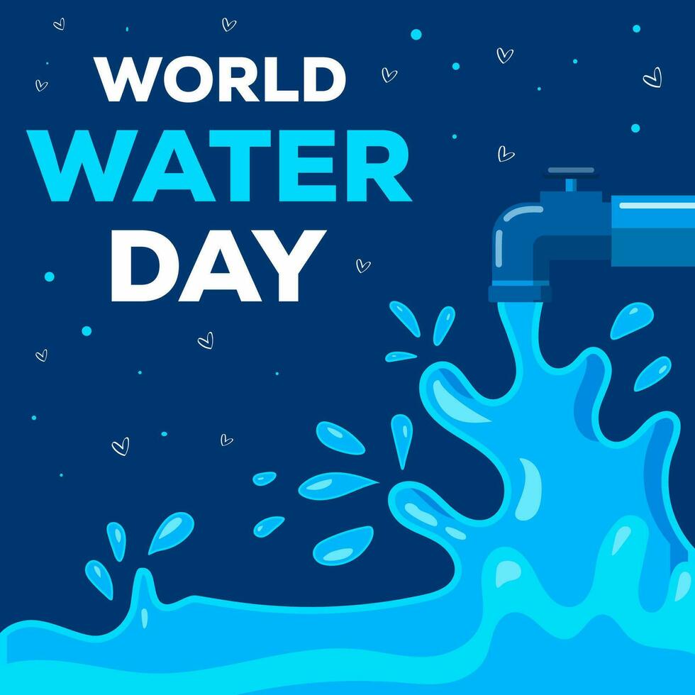vector wereld water dag illustratie ontwerp in vlak stijl