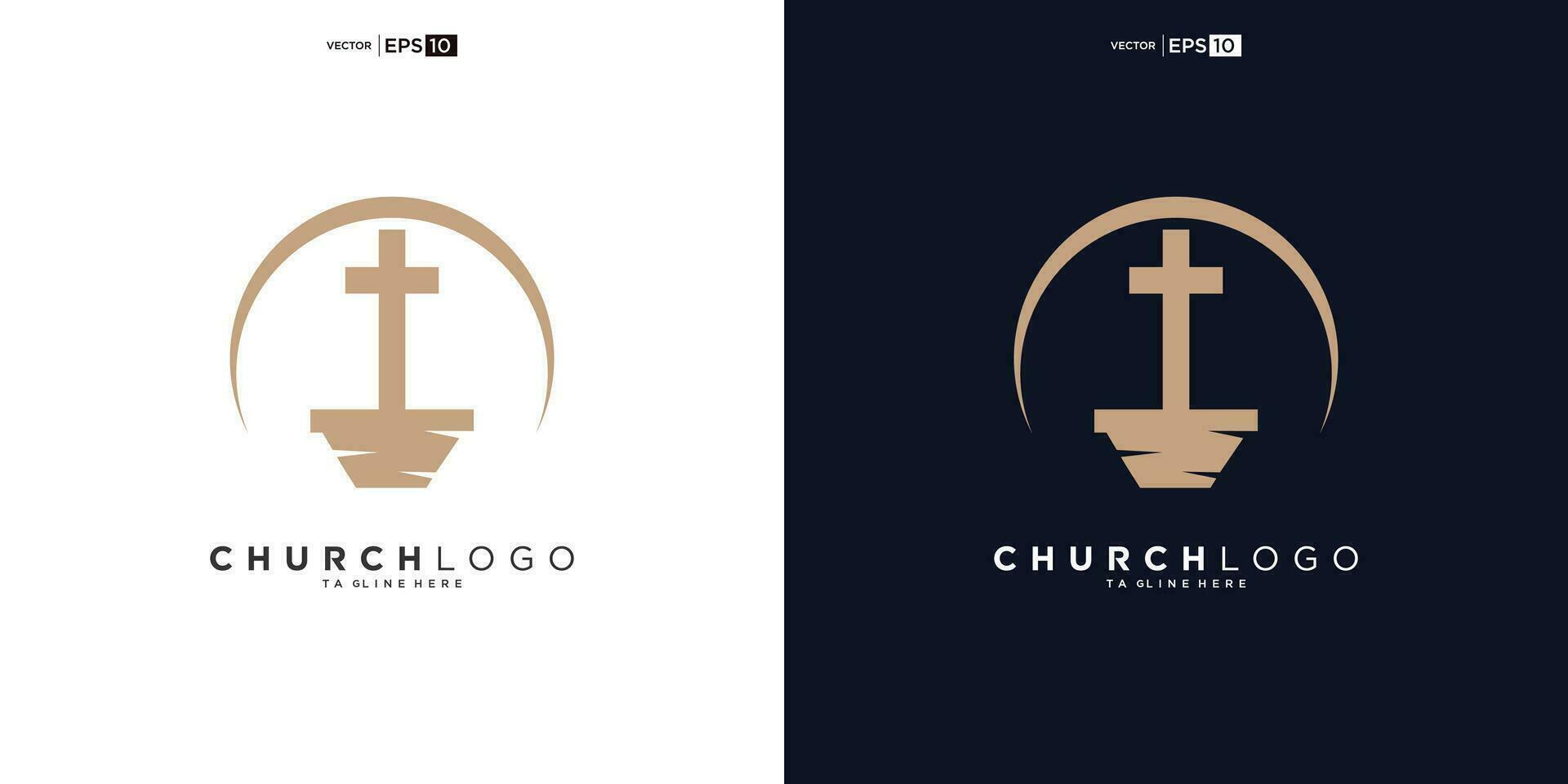 kerk logo ontwerp, inspiratie kerk logo, christen logo symbool illustratie. vector