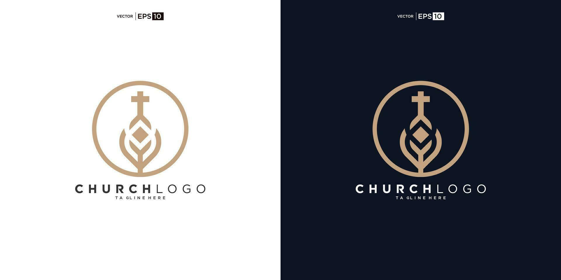 kerk logo ontwerp, inspiratie kerk logo, christen logo symbool illustratie. vector