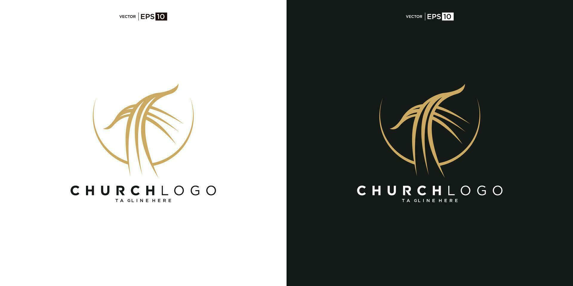 kerk logo ontwerp, inspiratie kerk logo, christen logo symbool illustratie. vector