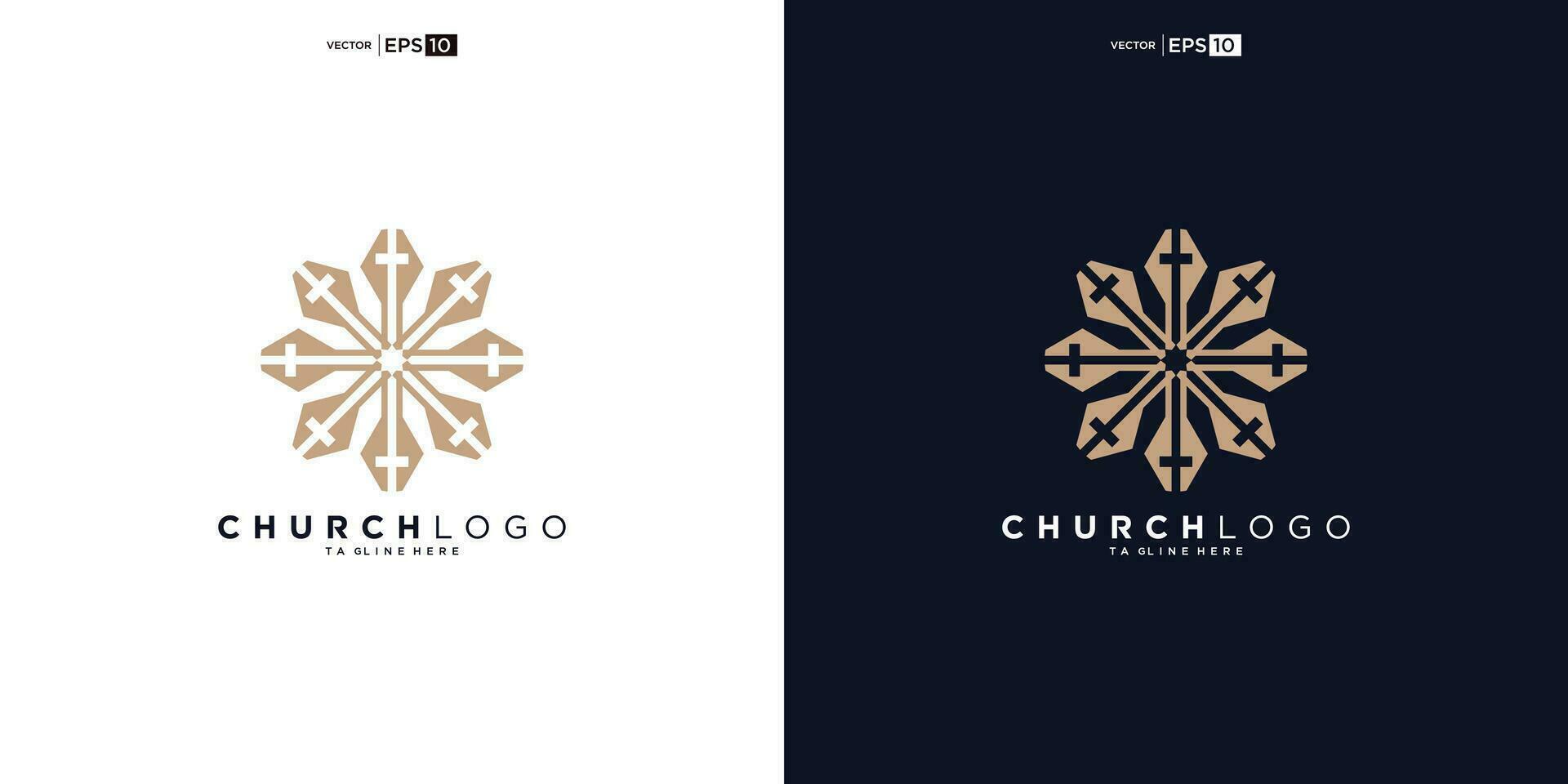 kerk logo ontwerp, inspiratie kerk logo, christen logo symbool illustratie. vector