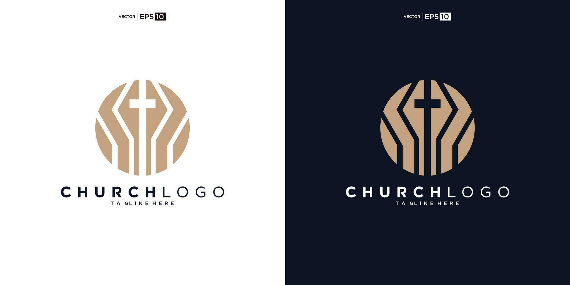 kerk logo ontwerp, inspiratie kerk logo, christen logo symbool illustratie. vector