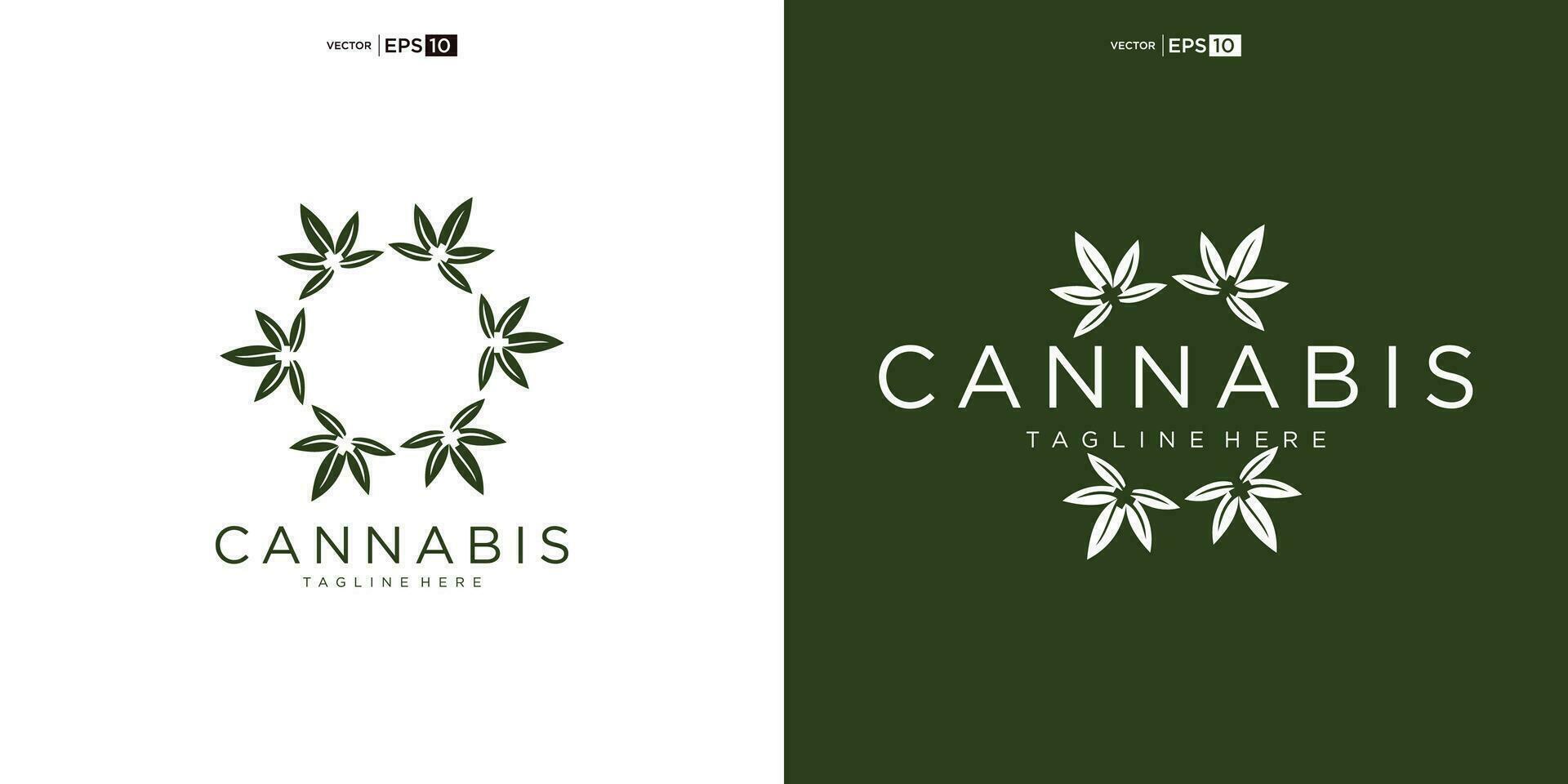 abstract marihuana, hennep voor cbd logo ontwerp vector