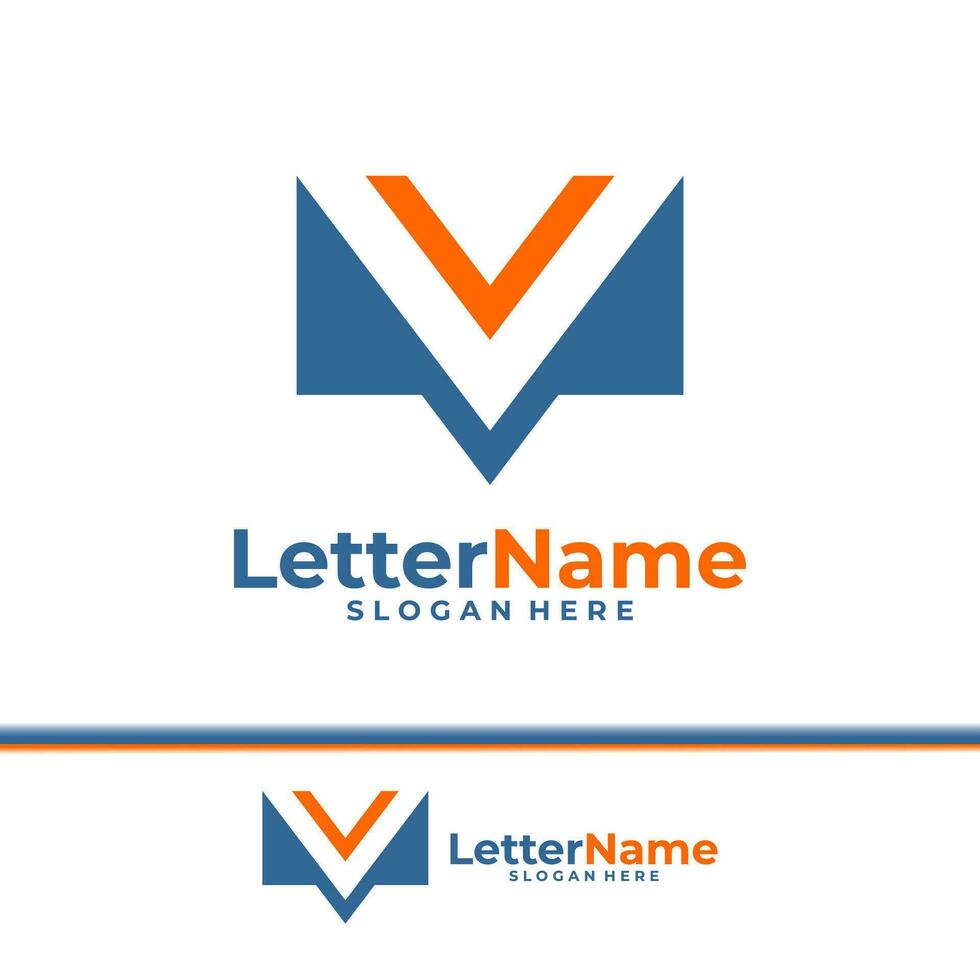 modern brief mv logo ontwerp vector. creatief m logo concepten sjabloon vector