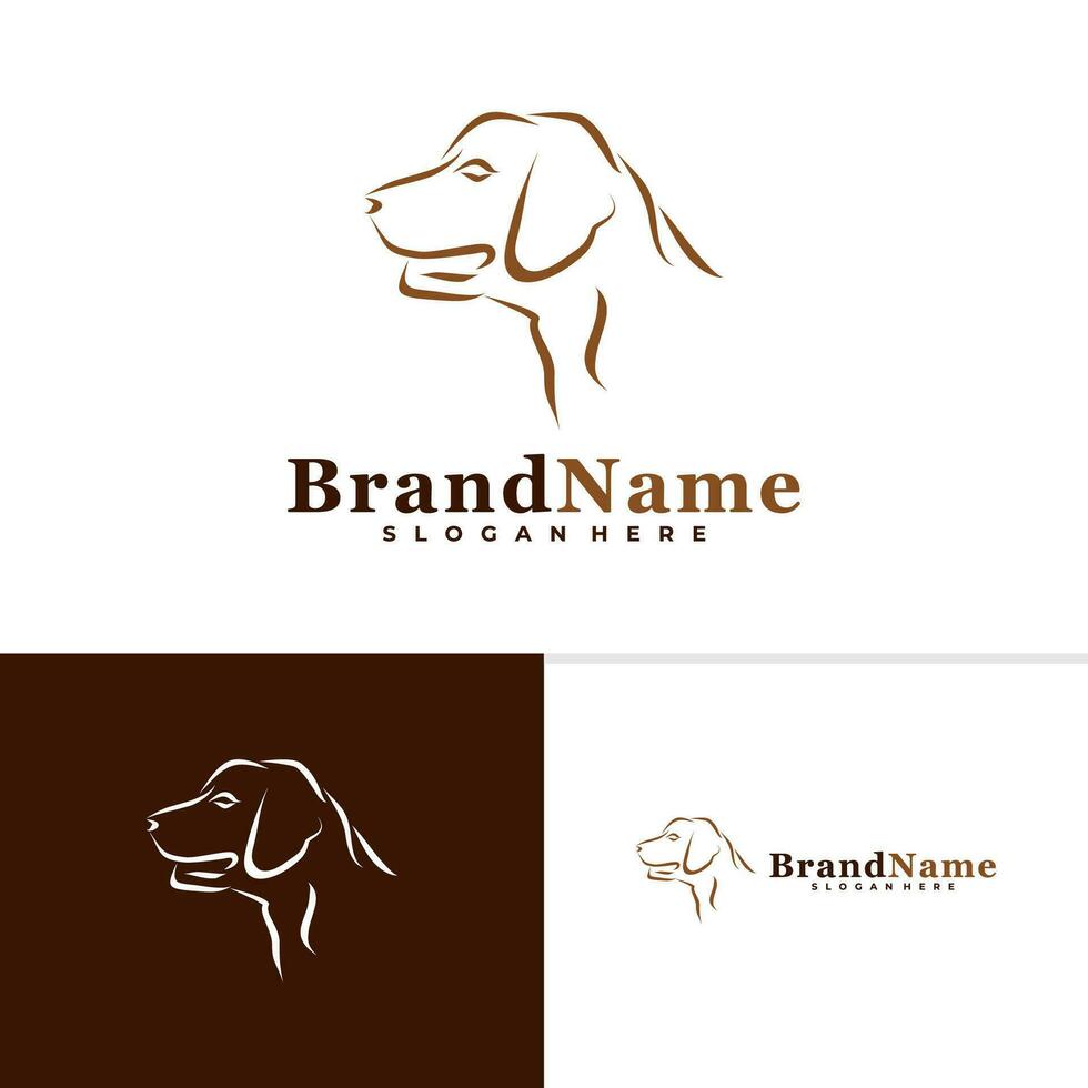 hond hoofd logo vector illustratie ontwerp. creatief hond logo concepten sjabloon