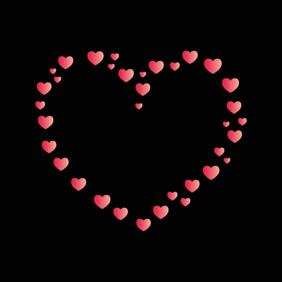 hart kader van harten, Valentijn dag vector
