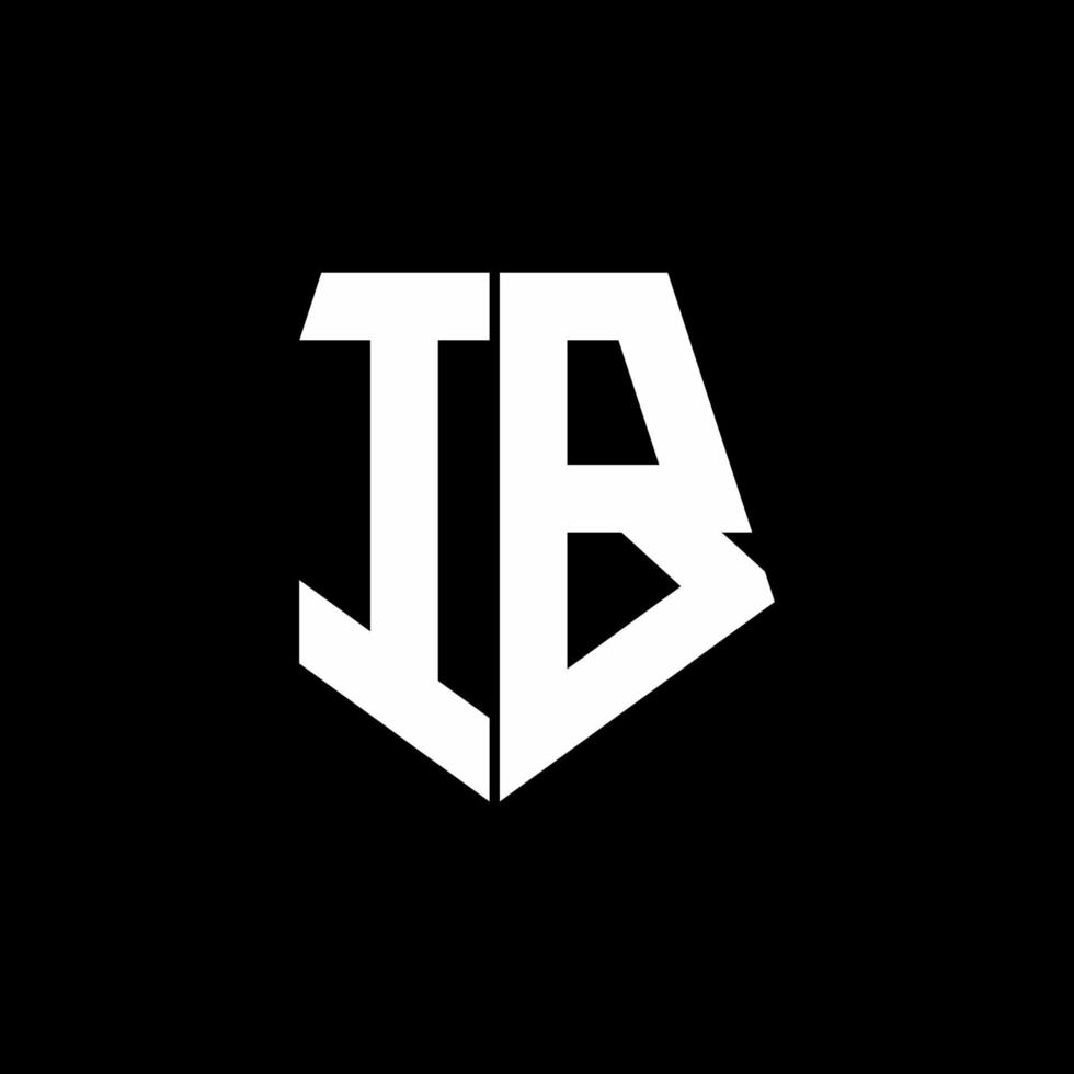 ib logo monogram met vijfhoekige stijl ontwerpsjabloon vector