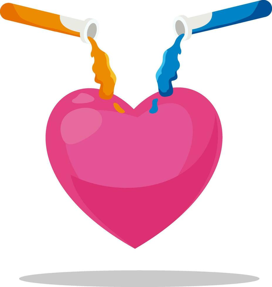 schattig gelukkig valentijnsdag dag set. tekenfilm liefde romantisch stickers elementen met harten. hand- getrokken vector illustratie