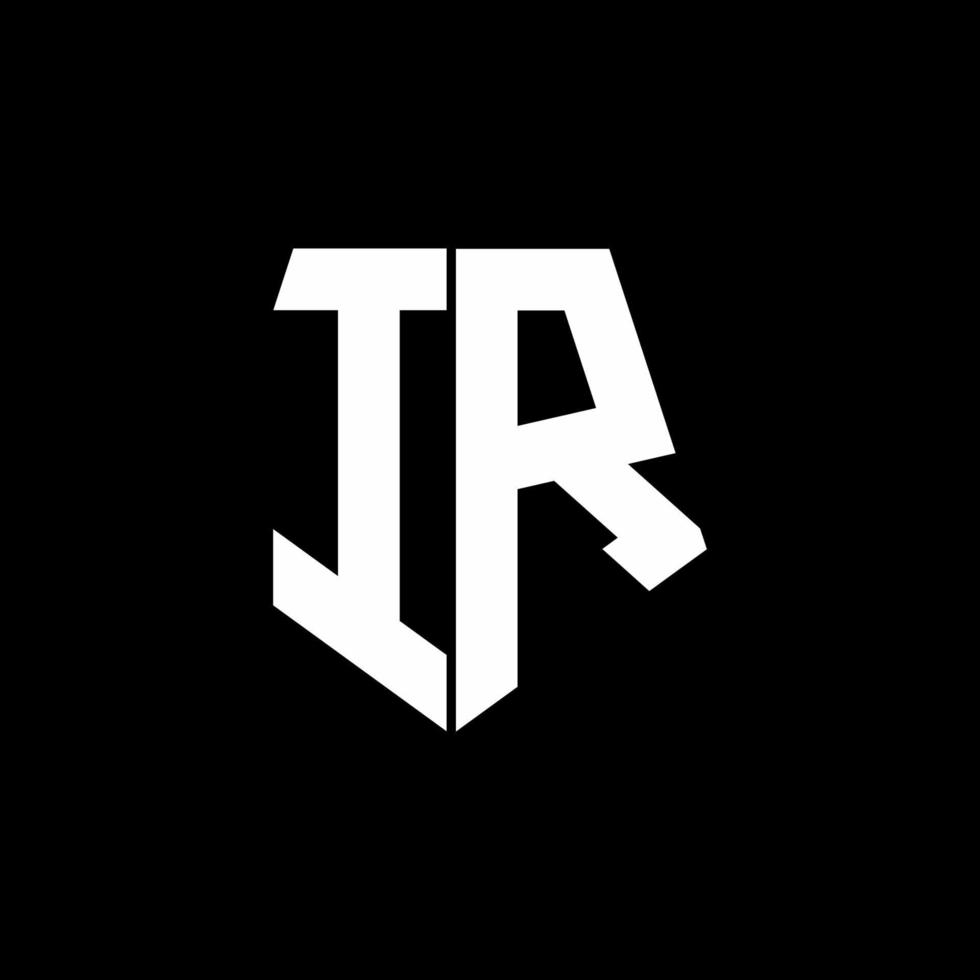 ir logo-monogram met ontwerpsjabloon in vijfhoekige vorm vector