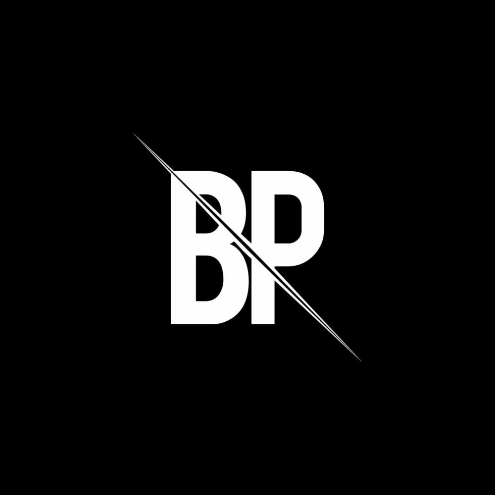 bp logo monogram met slash-stijl ontwerpsjabloon vector