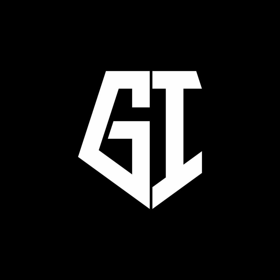 gi-logo-monogram met ontwerpsjabloon in vijfhoekige vorm vector