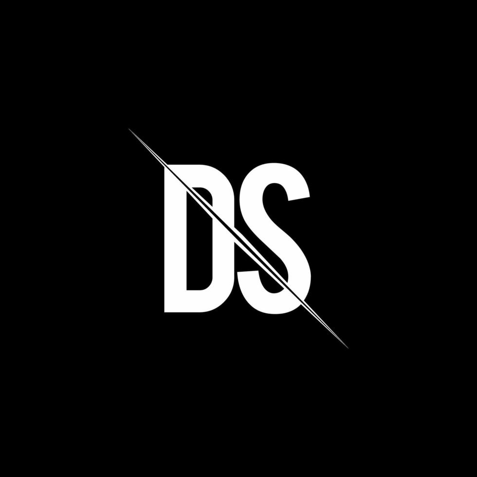 ds-logo-monogram met ontwerpsjabloon in schuine streep vector