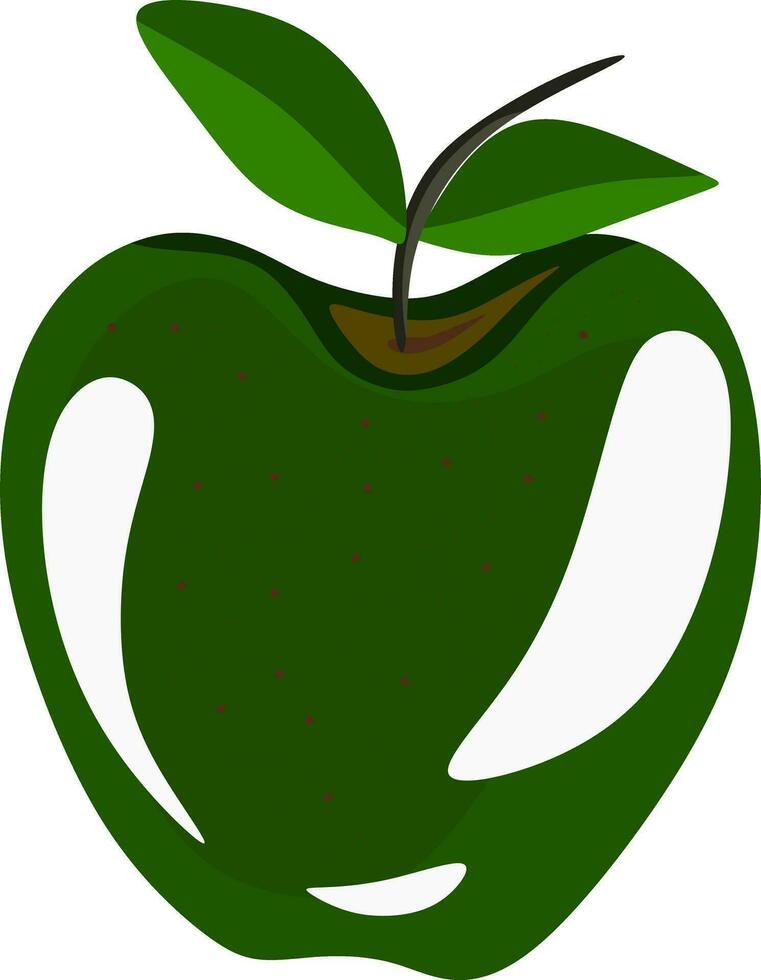 een groen appel met bladeren vector