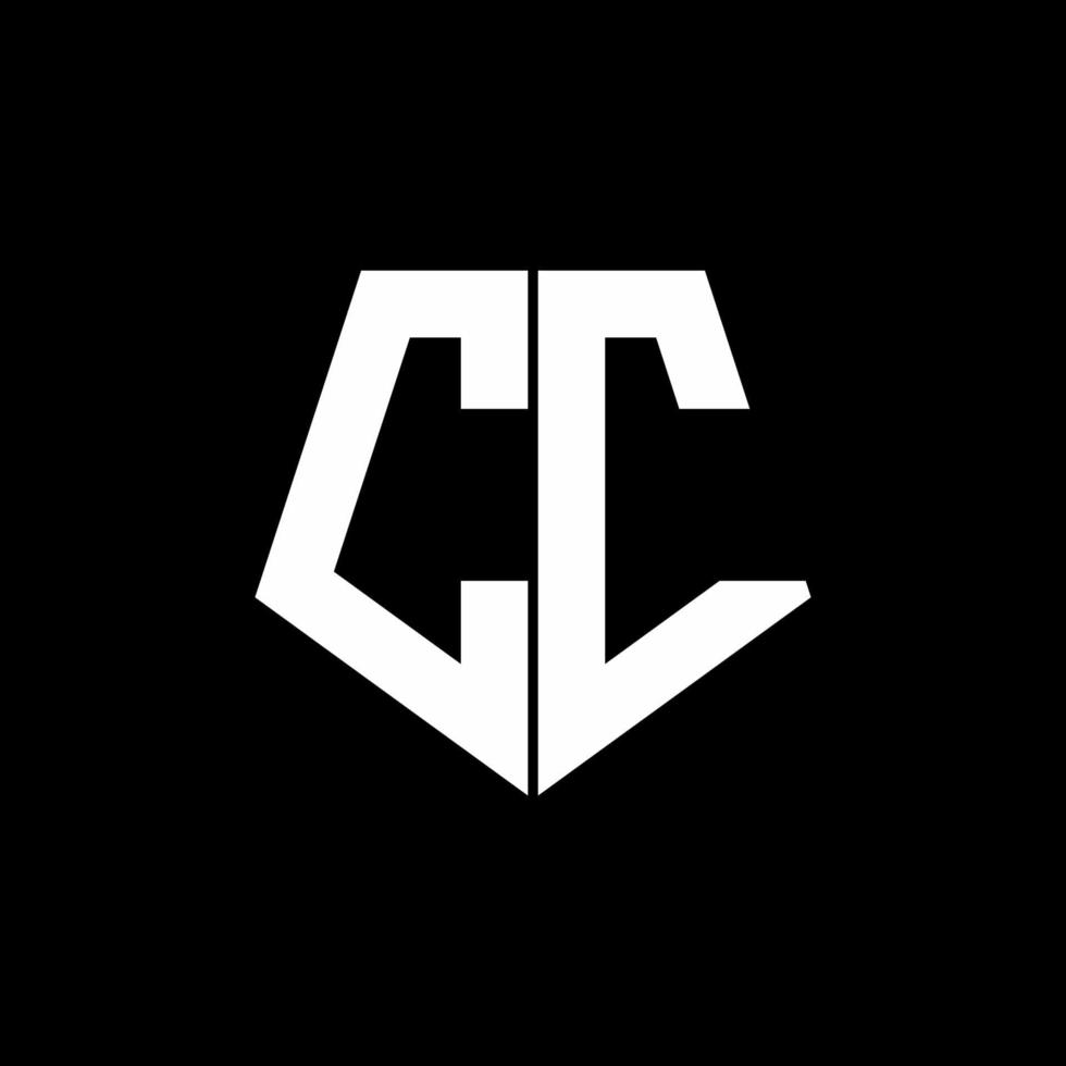 cc-logo-monogram met ontwerpsjabloon in vijfhoekige vorm vector