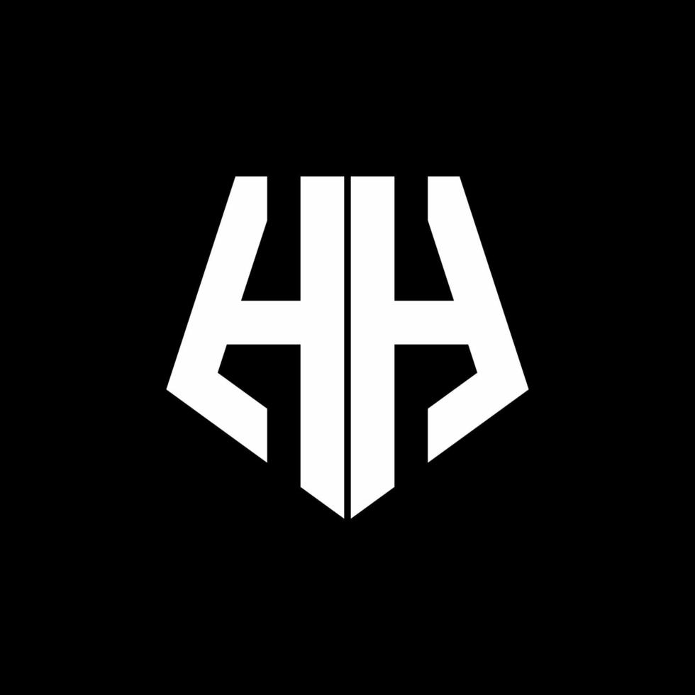 hh logo monogram met vijfhoekige stijl ontwerpsjabloon vector