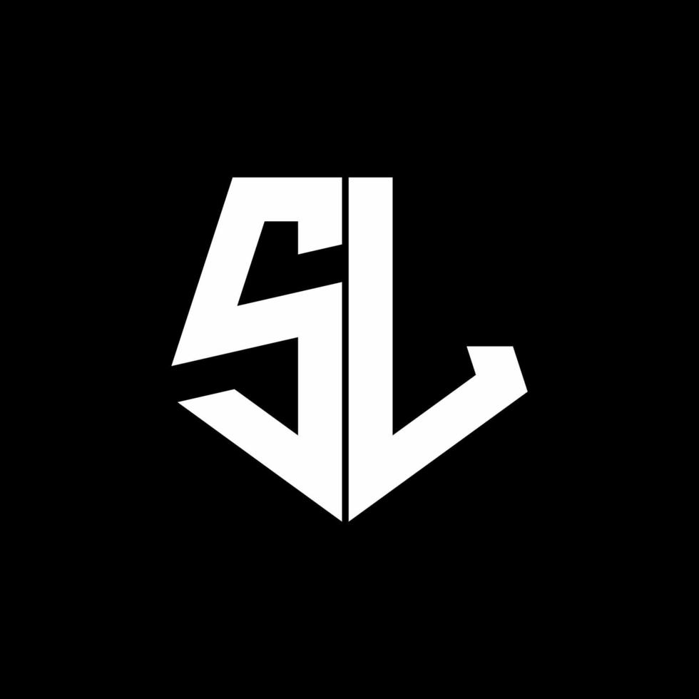 sl-logo monogram met ontwerpsjabloon in vijfhoekige vorm vector