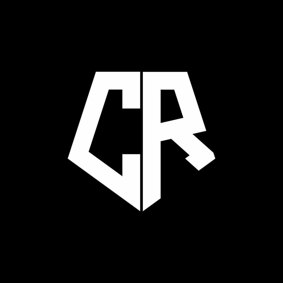 cr-logo monogram met ontwerpsjabloon in vijfhoekige vorm vector