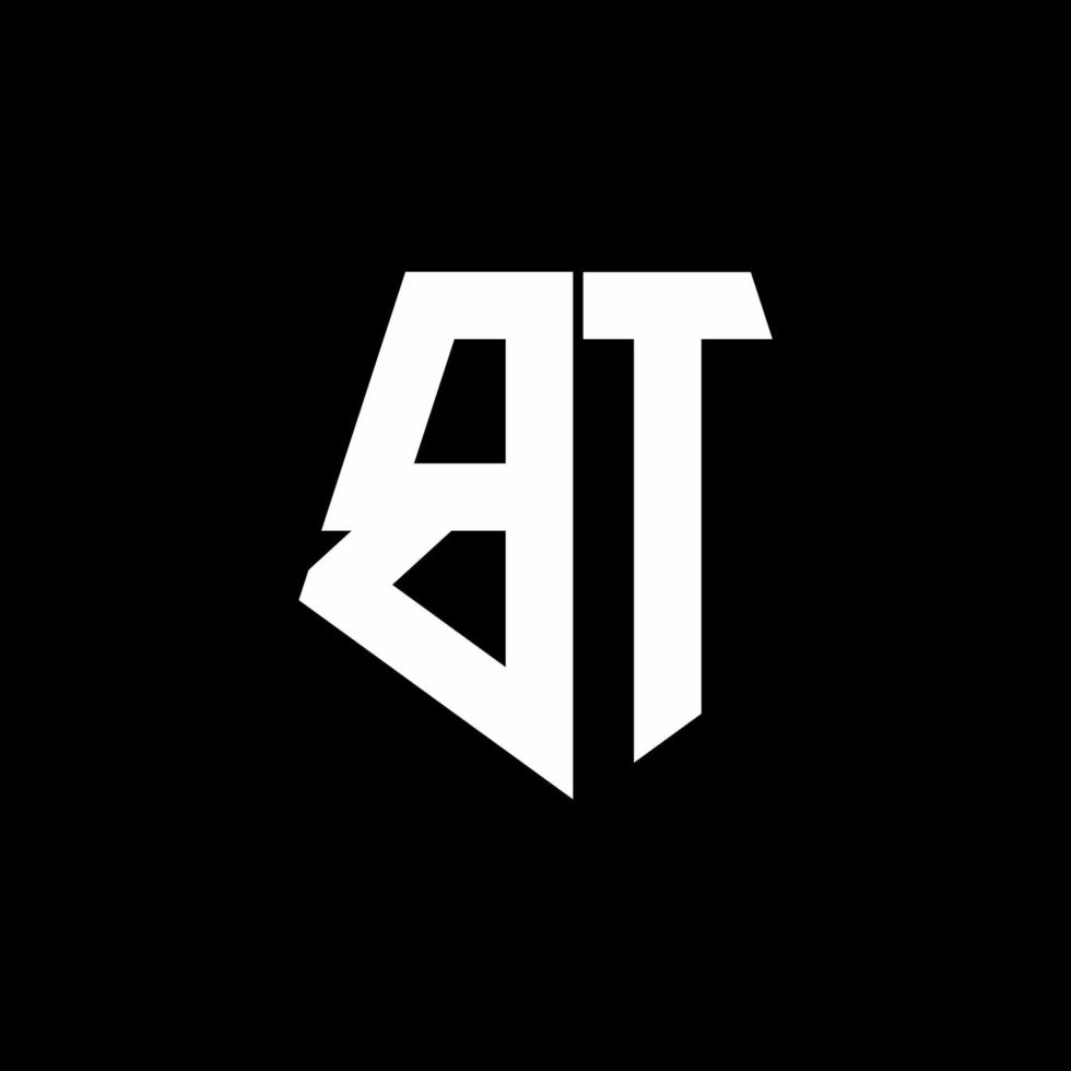 bt-logo monogram met ontwerpsjabloon in vijfhoekige vorm vector
