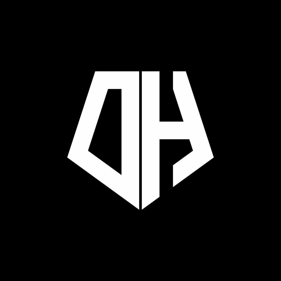 dh logo monogram met vijfhoekige stijl ontwerpsjabloon vector