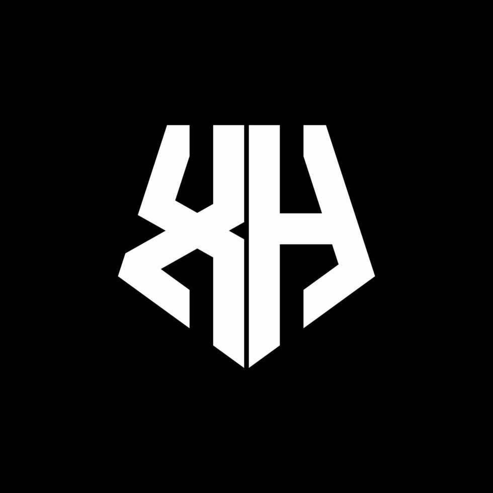 xh logo monogram met vijfhoekige stijl ontwerpsjabloon vector