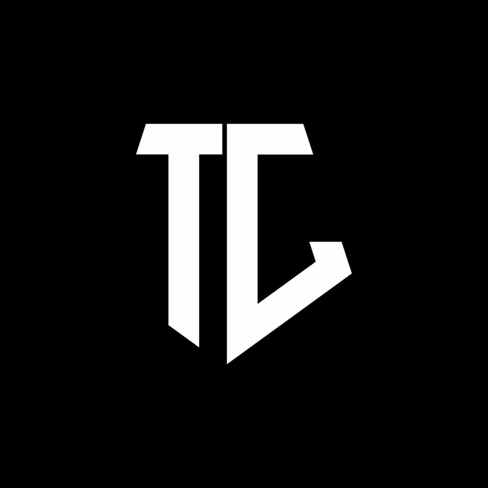tj-logo monogram met ontwerpsjabloon in vijfhoekige vorm vector