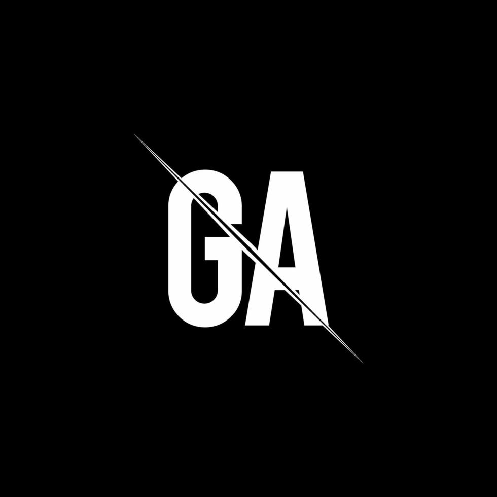 ga logo monogram met slash stijl ontwerpsjabloon vector