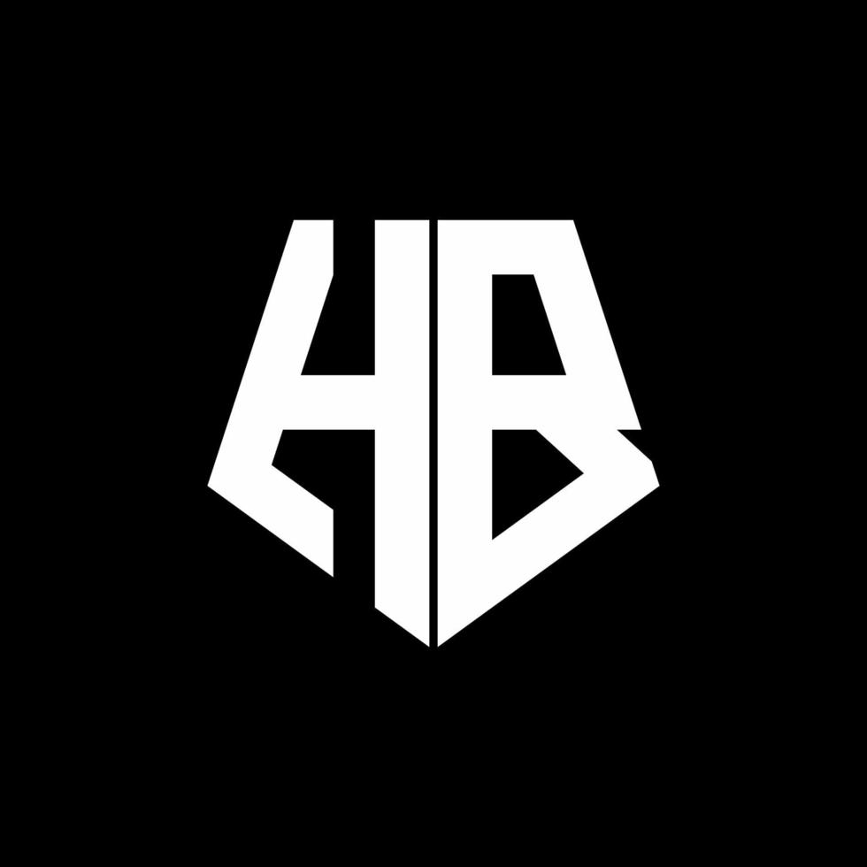 hb logo monogram met vijfhoekige stijl ontwerpsjabloon vector
