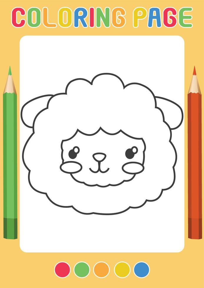 schapen boerderijdieren kleurplaten voorschoolse activiteit vector