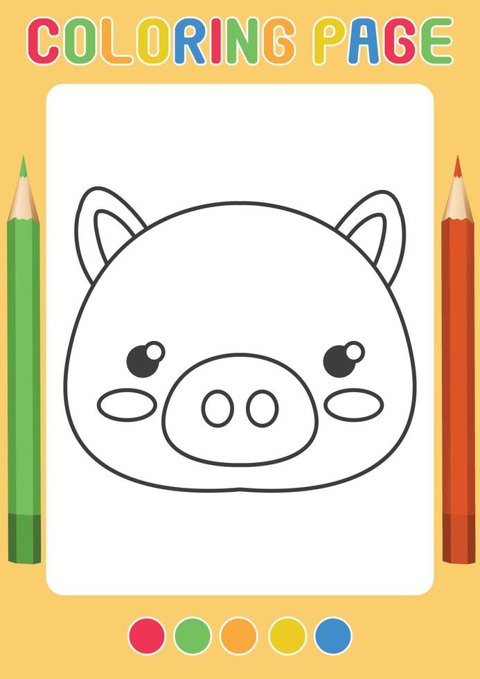varkens boerderijdieren kleurplaten voorschoolse activiteit vector