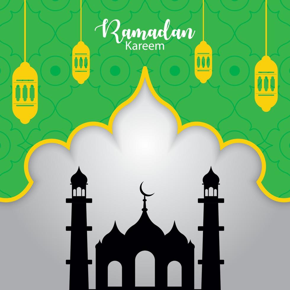 moslim ramadan kareem festival groet ontwerp gratis vector