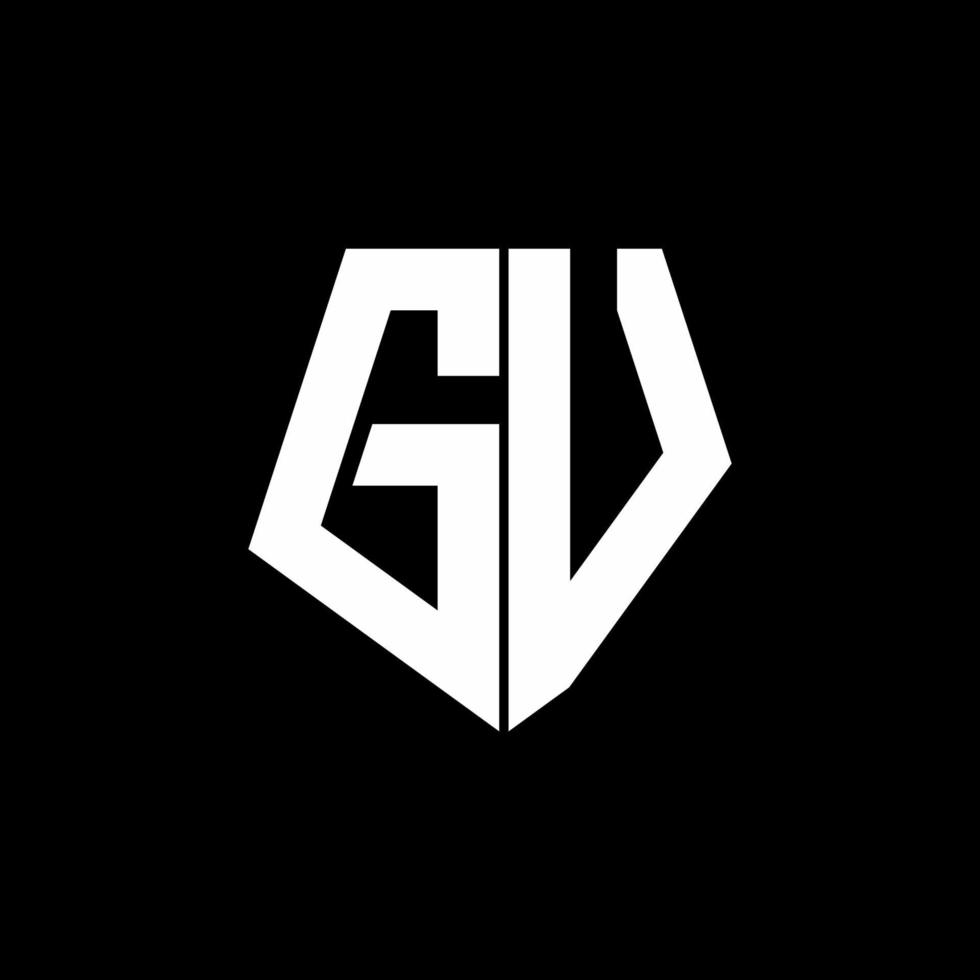 gv logo monogram met vijfhoekige stijl ontwerpsjabloon vector