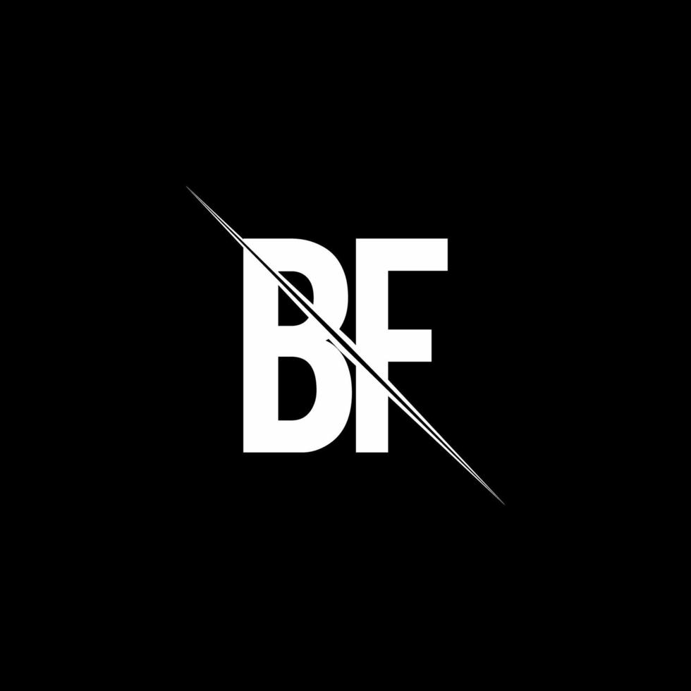 bf logo monogram met slash-stijl ontwerpsjabloon vector