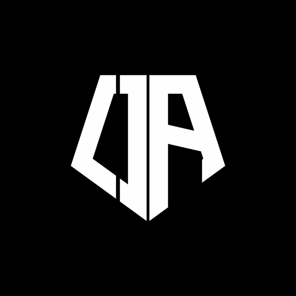 oa logo-monogram met ontwerpsjabloon in vijfhoekige vorm vector