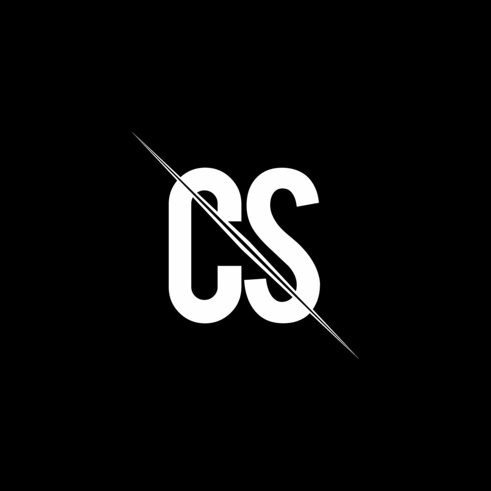 cs logo monogram met slash stijl ontwerpsjabloon vector