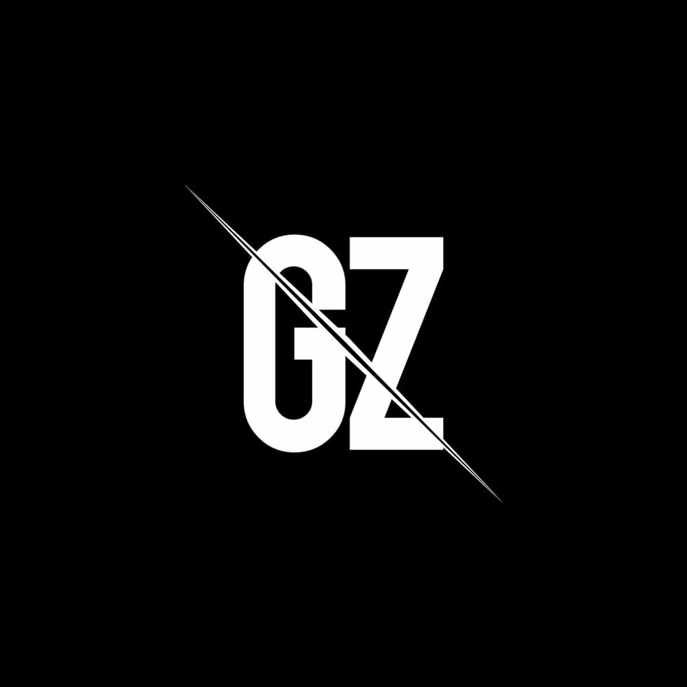 gz logo monogram met slash stijl ontwerpsjabloon vector
