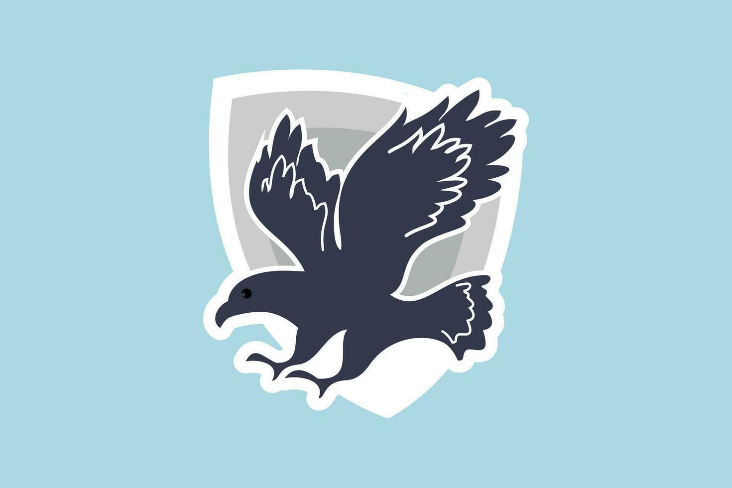 veiligheid schild met adelaar logo sticker ontwerp sjabloon vector. dier natuur icoon concept. vogel schild vector, schild vogel logo, vogel veilig sticker ontwerp logo. vector