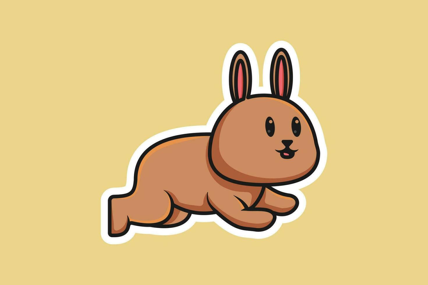 schattig baby konijn jumping tekenfilm sticker vector illustratie. dier natuur icoon concept. grappig harig wit hazen, Pasen konijntjes jumping sticker vector ontwerp met schaduw.